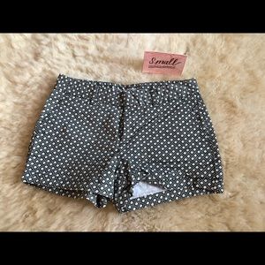Green and White Patterned Shorts
